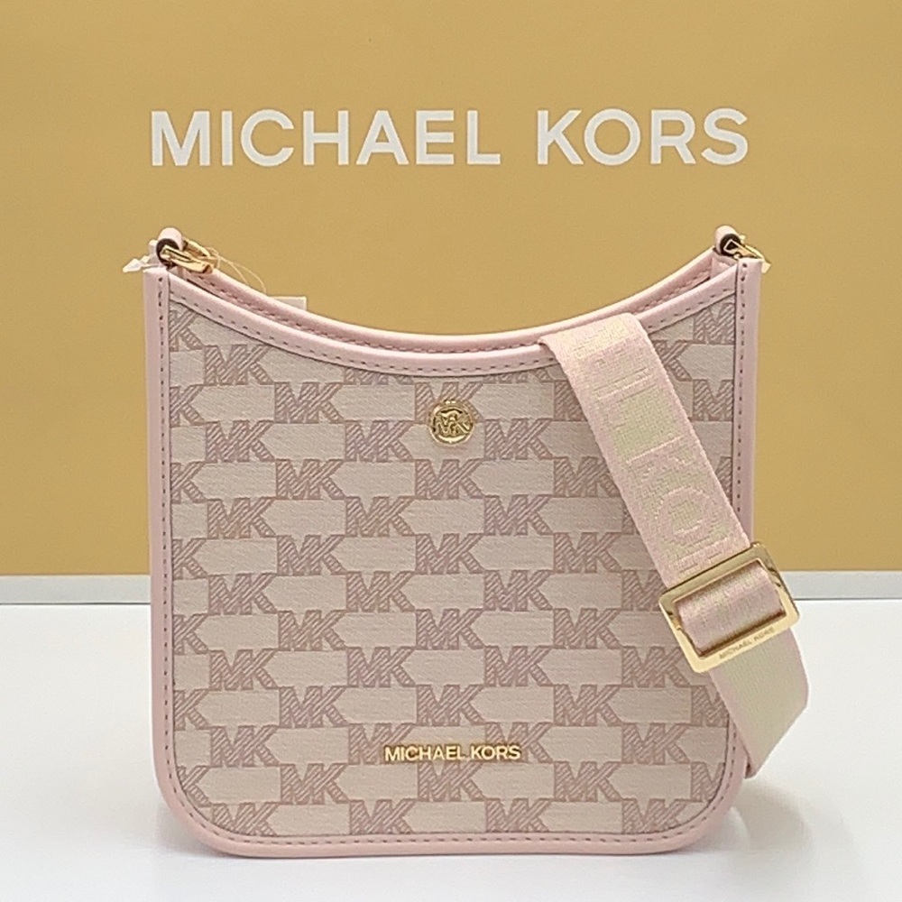 MICHAEL KORS Briley Small Logo Messenger XBODY Bag POWDER BLUSH MULTI